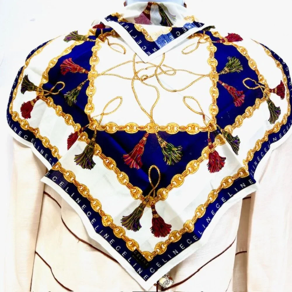 #62) New with sticker - Great Gift Celine Paris luxury  high quality  Mini Scarf